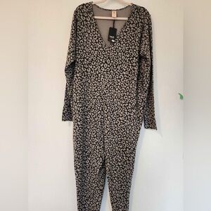 Smash + Tess Leopard Print Jumpsuit - Black and Cream
